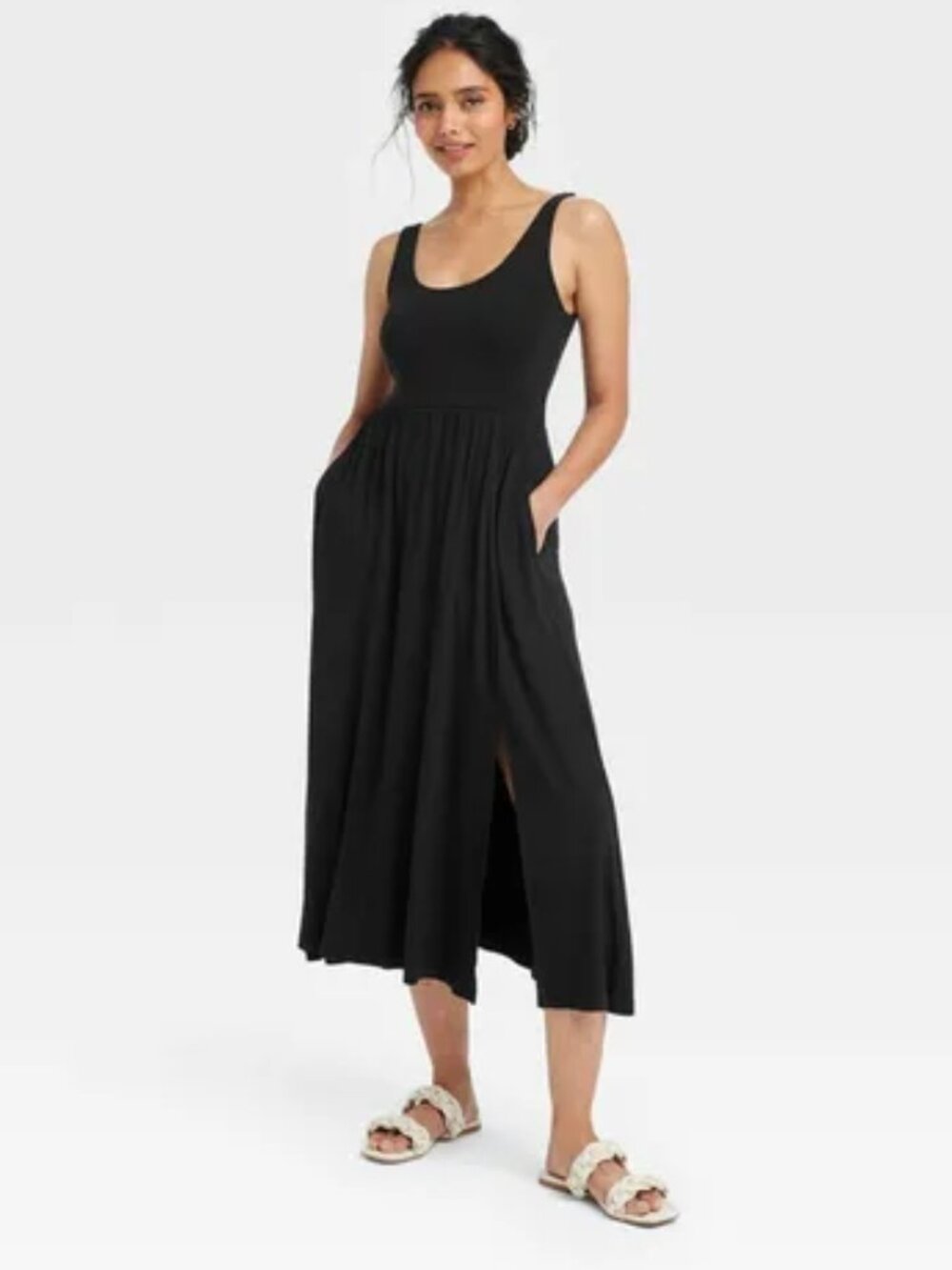 a new day Black Sleeveless Ballet Midi Dress - Picture 3 of 9